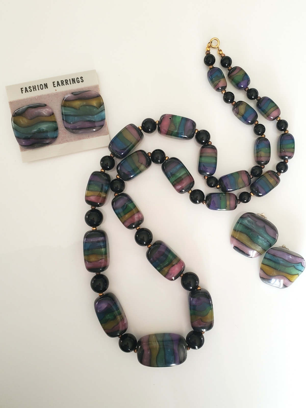 Vintage Rainbow Jewelry Set
